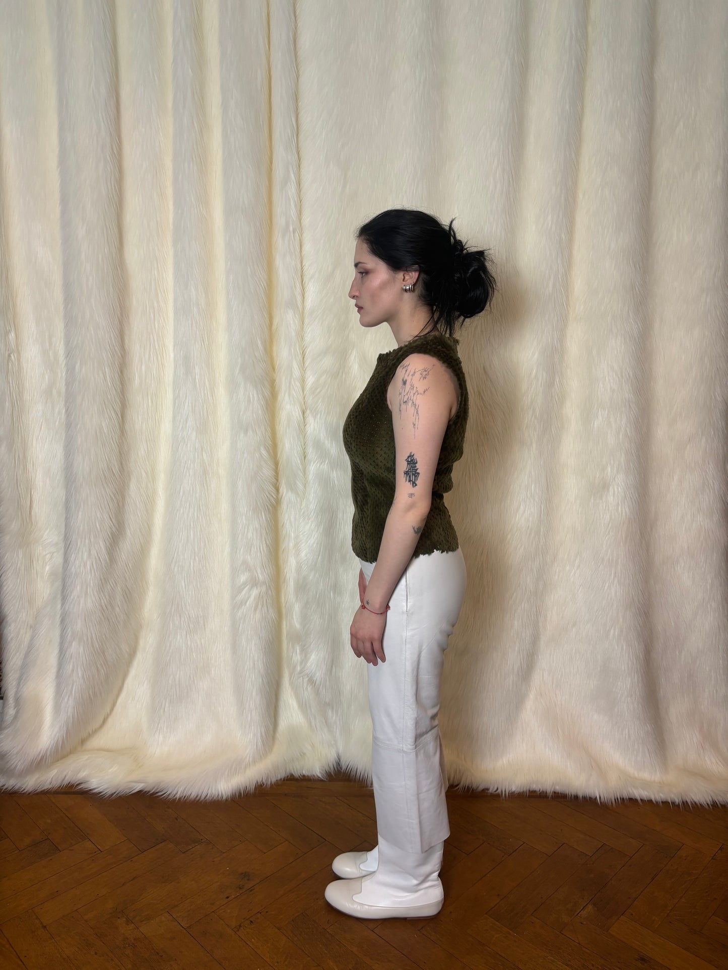 PLEIN SUD LEATHER TOP