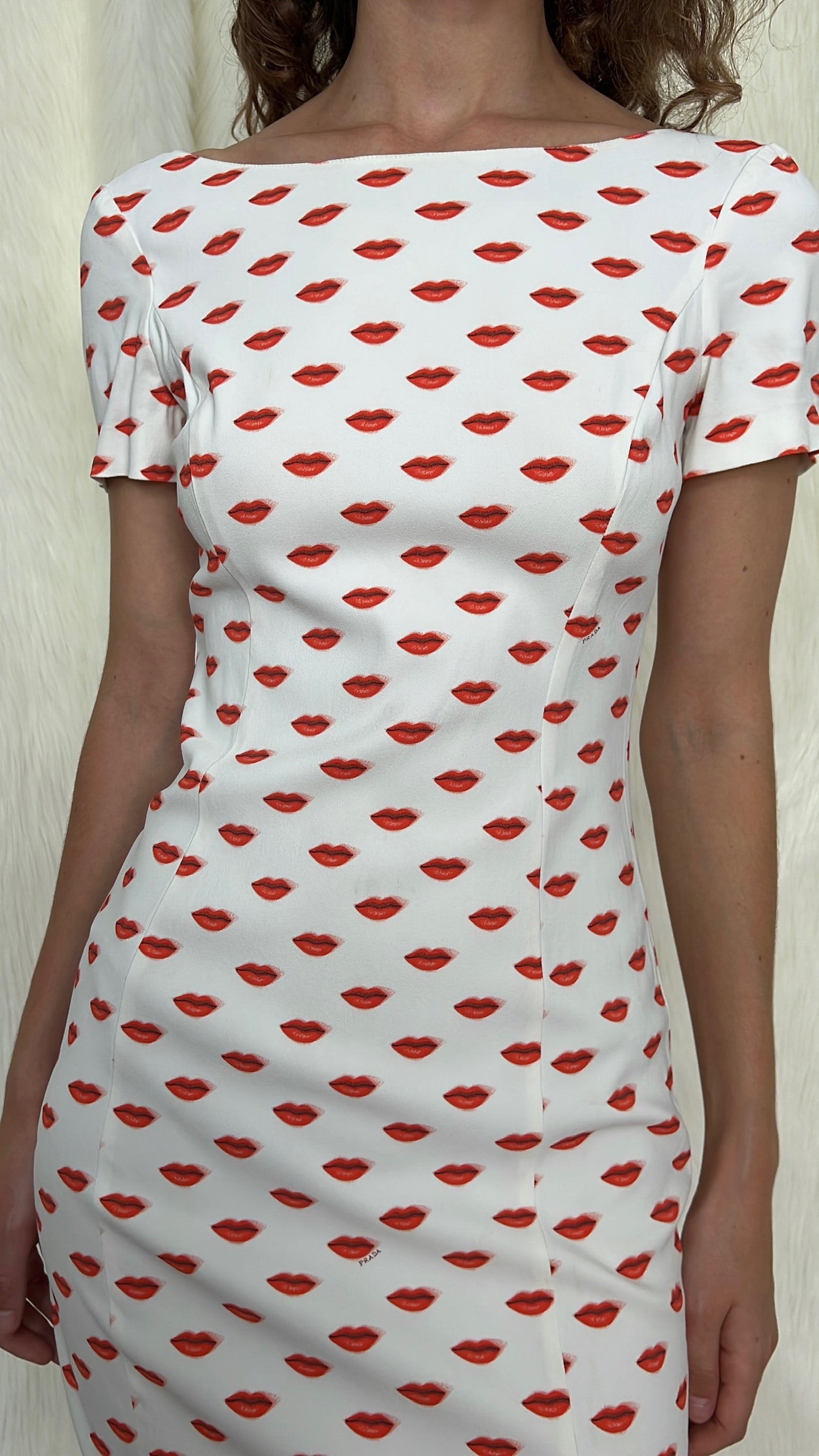 PRADA LIP PRINT DRESS
