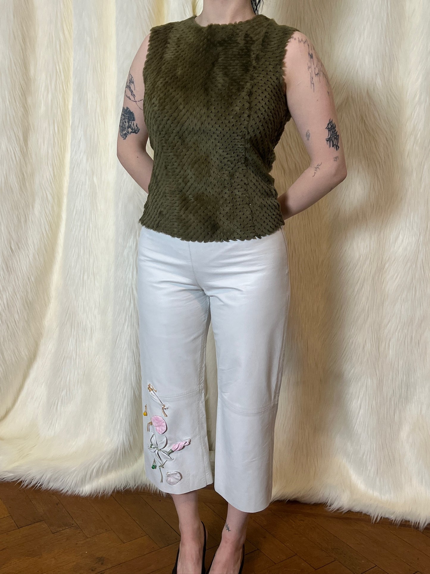 PLEIN SUD LEATHER TOP