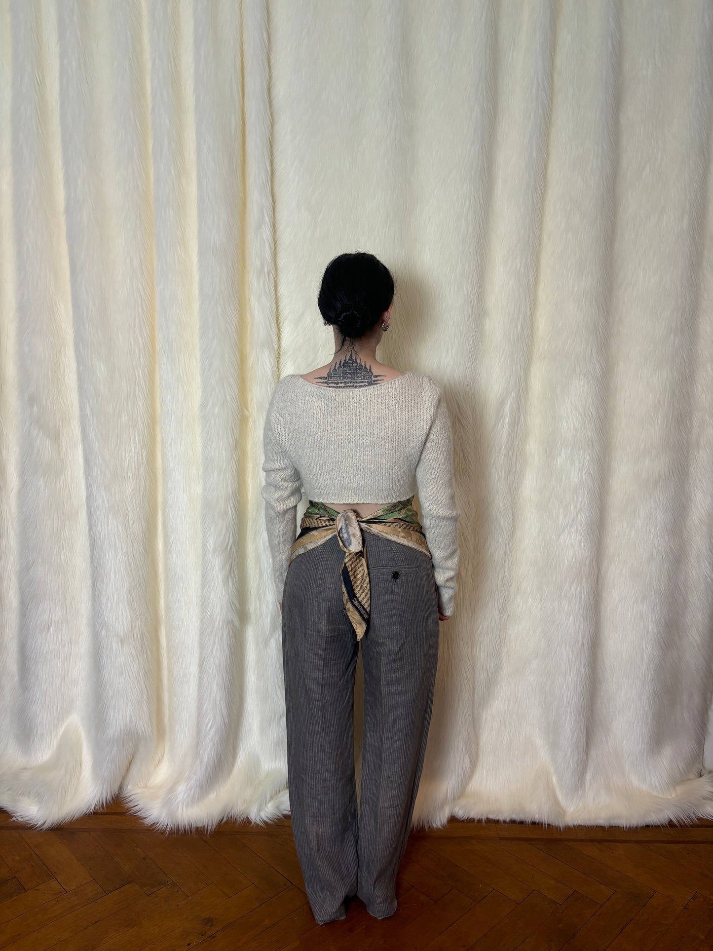 DIRK BIKKEMBERGS FW2003 SCARF SWEATER