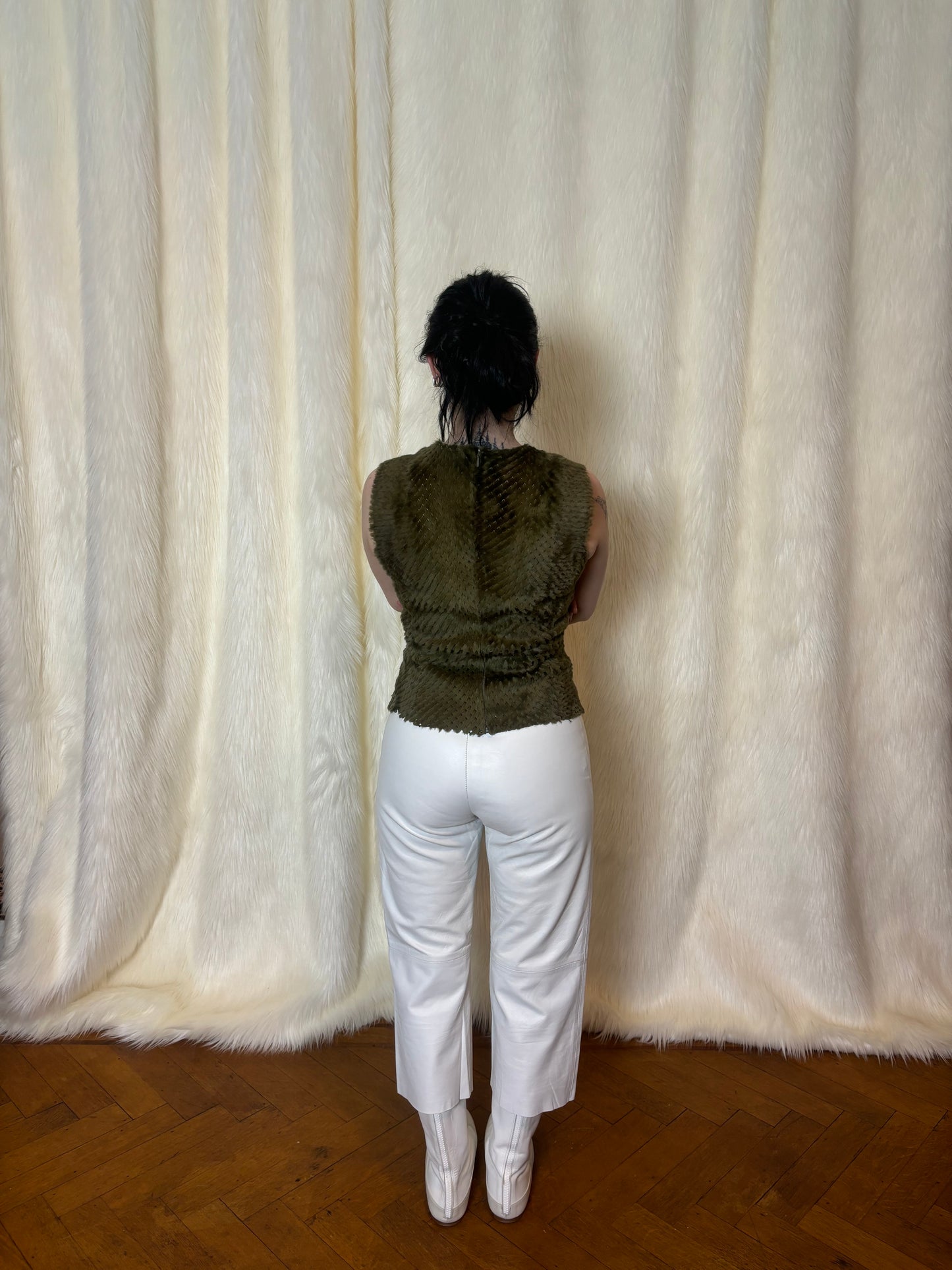 PLEIN SUD LEATHER TOP