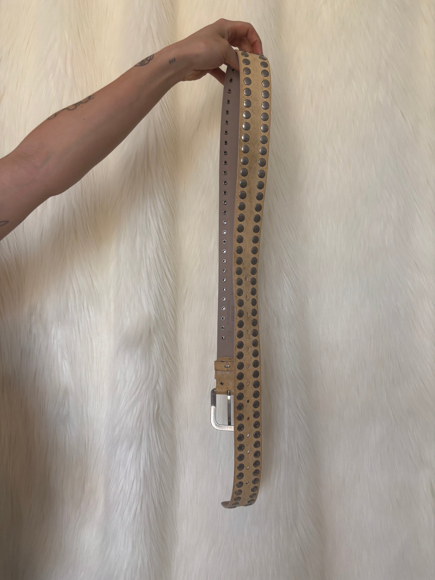 ANN DEMEULEMEESTER LEDEREN RIEM MET STUDS