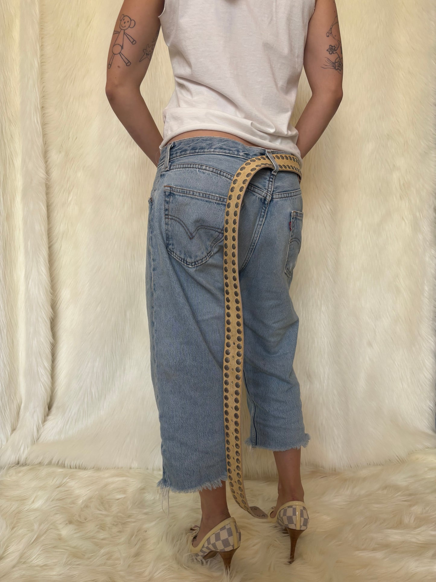 ANN DEMEULEMEESTER LEDEREN RIEM MET STUDS