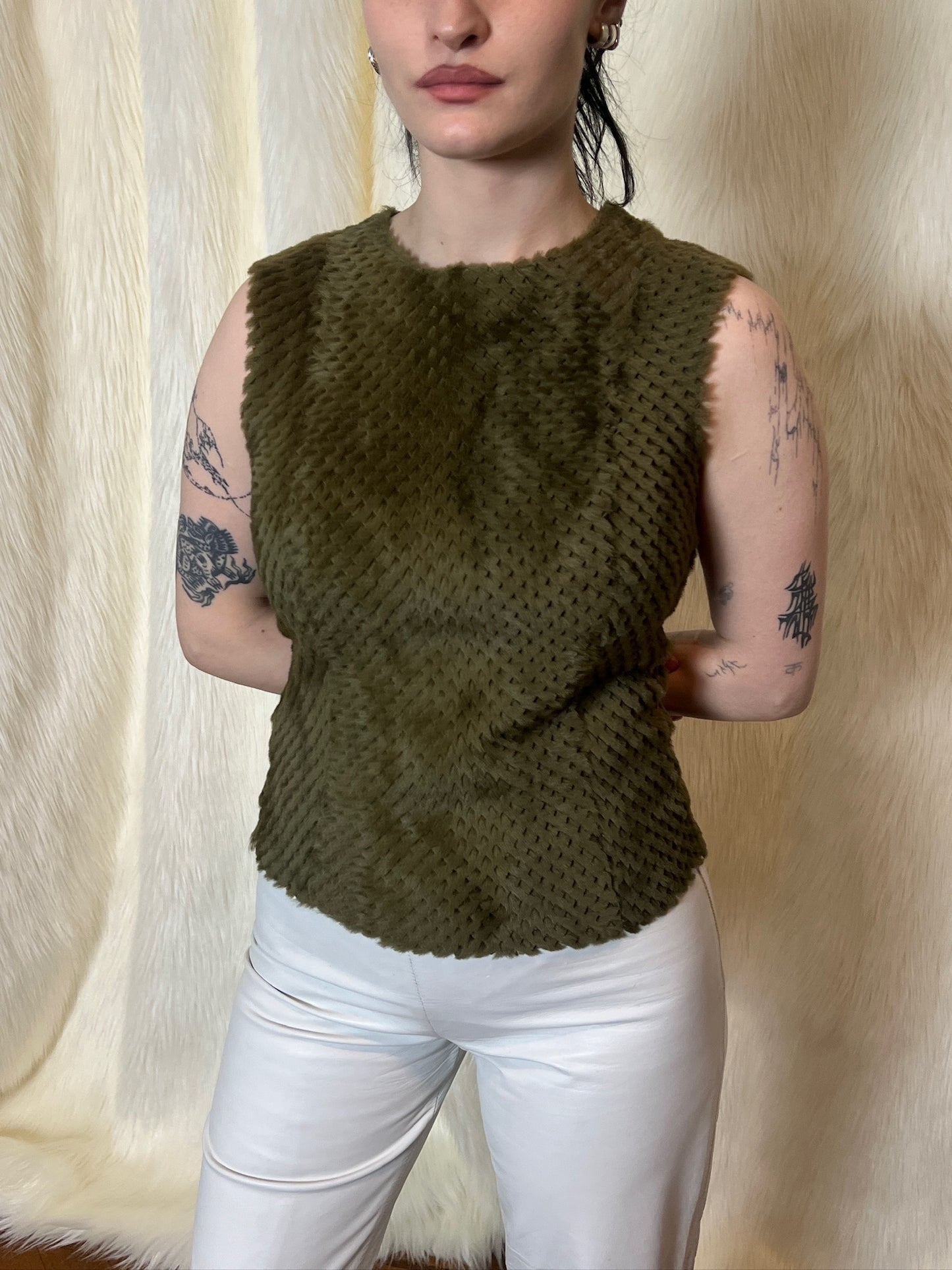 PLEIN SUD LEATHER TOP