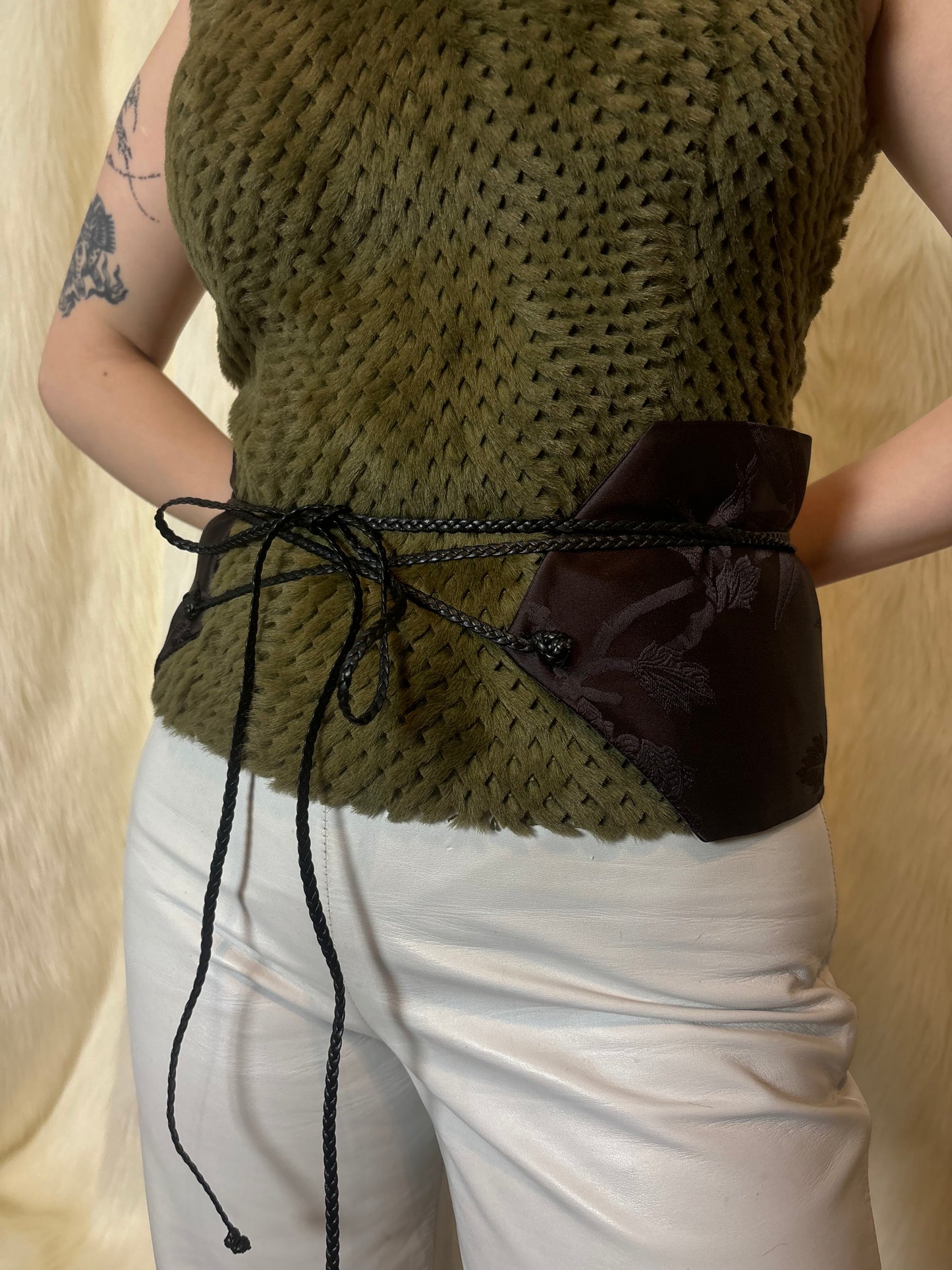 PLEIN SUD LEATHER TOP