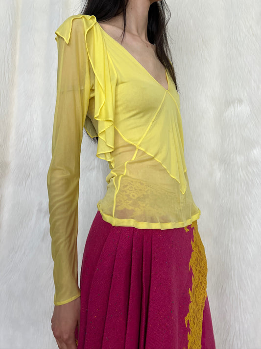 YVES SAINT LAURENT S/S2004 RUFFLE TOP