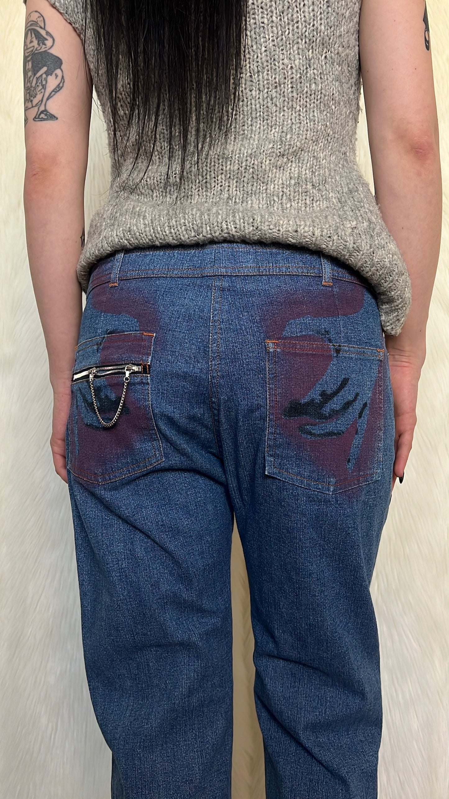 CHLOÉ FW2001 SPUITVERF JEANS