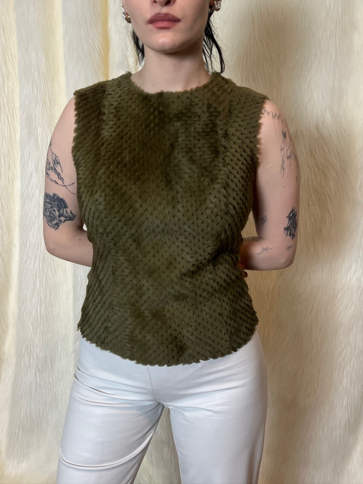 PLEIN SUD LEATHER TOP