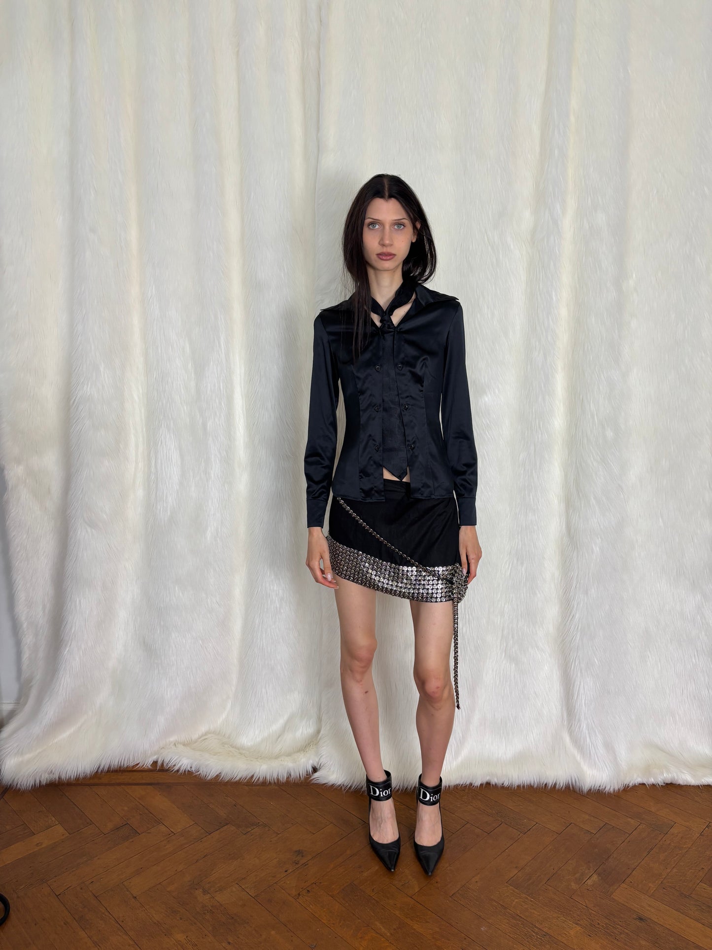 ANN DEMEULEMEESTER S/S2001 SNAP BUTTON SKIRT