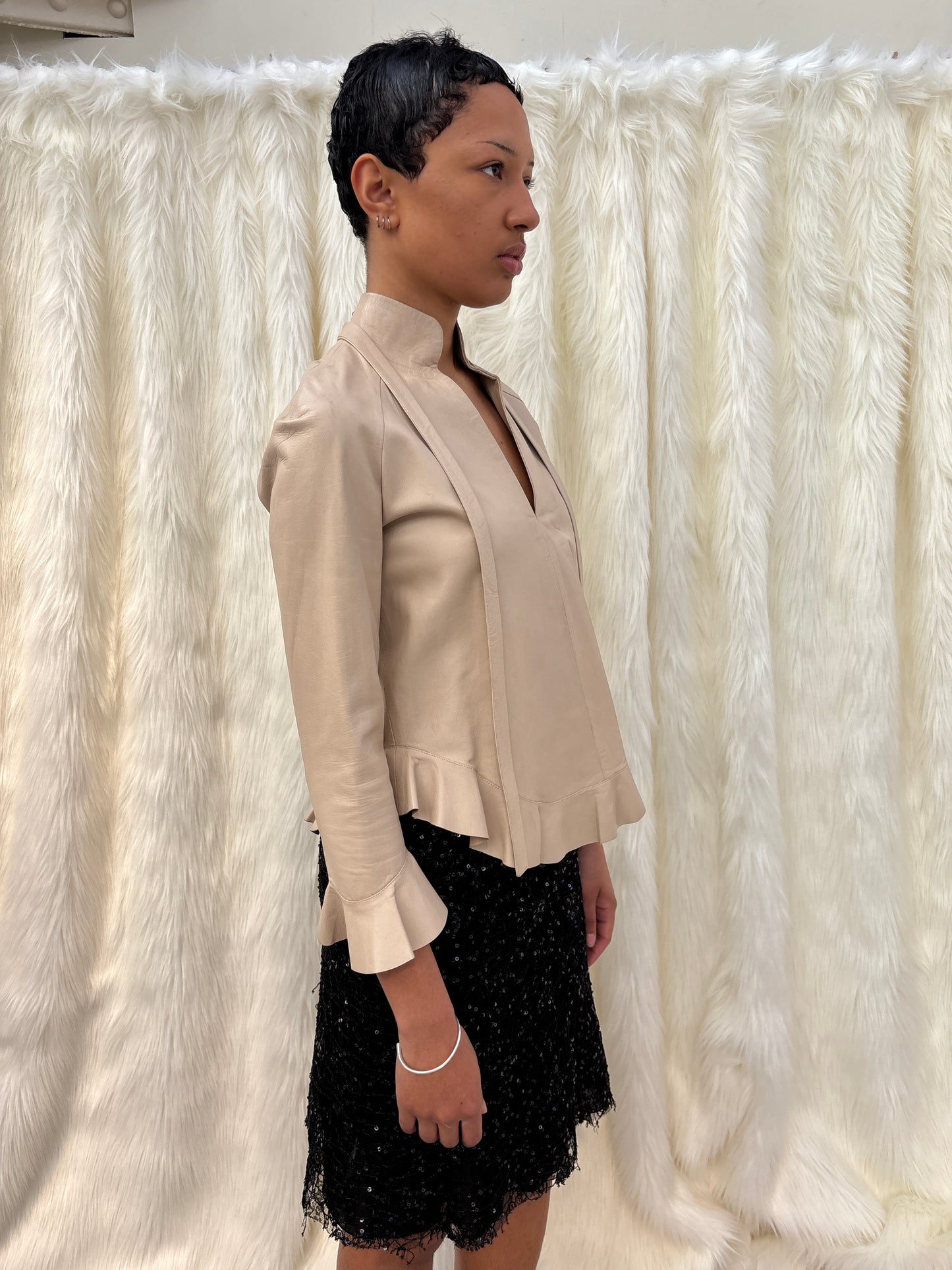 GUCCI TOM FORD S/S1999 LEATHER BLOUSE