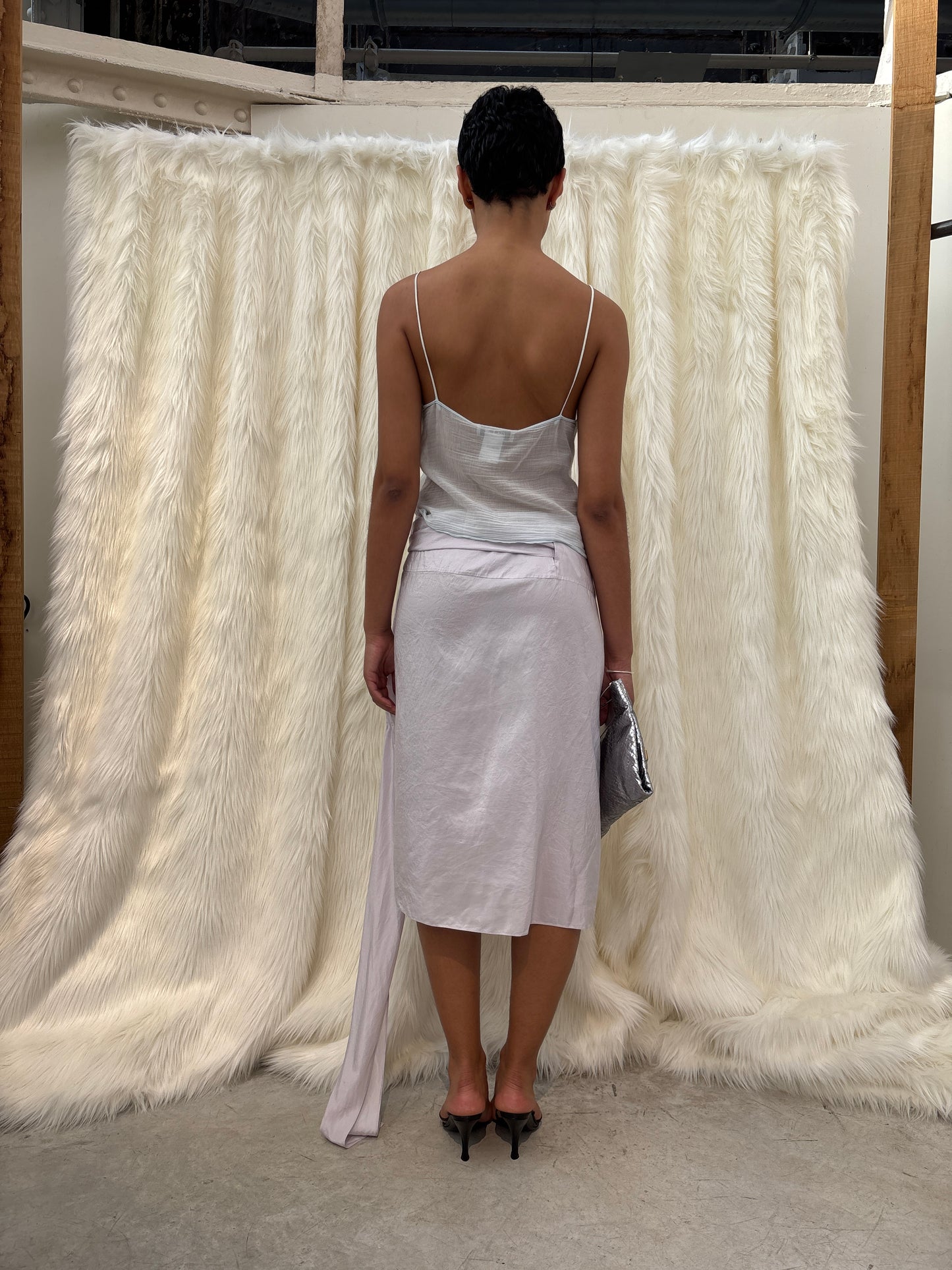 DONNA KARAN SILK WRAP SKIRT