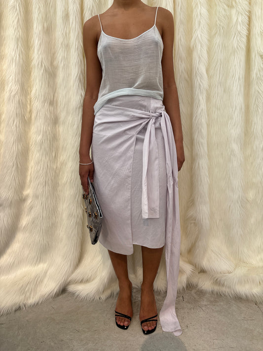 DONNA KARAN SILK WRAP SKIRT