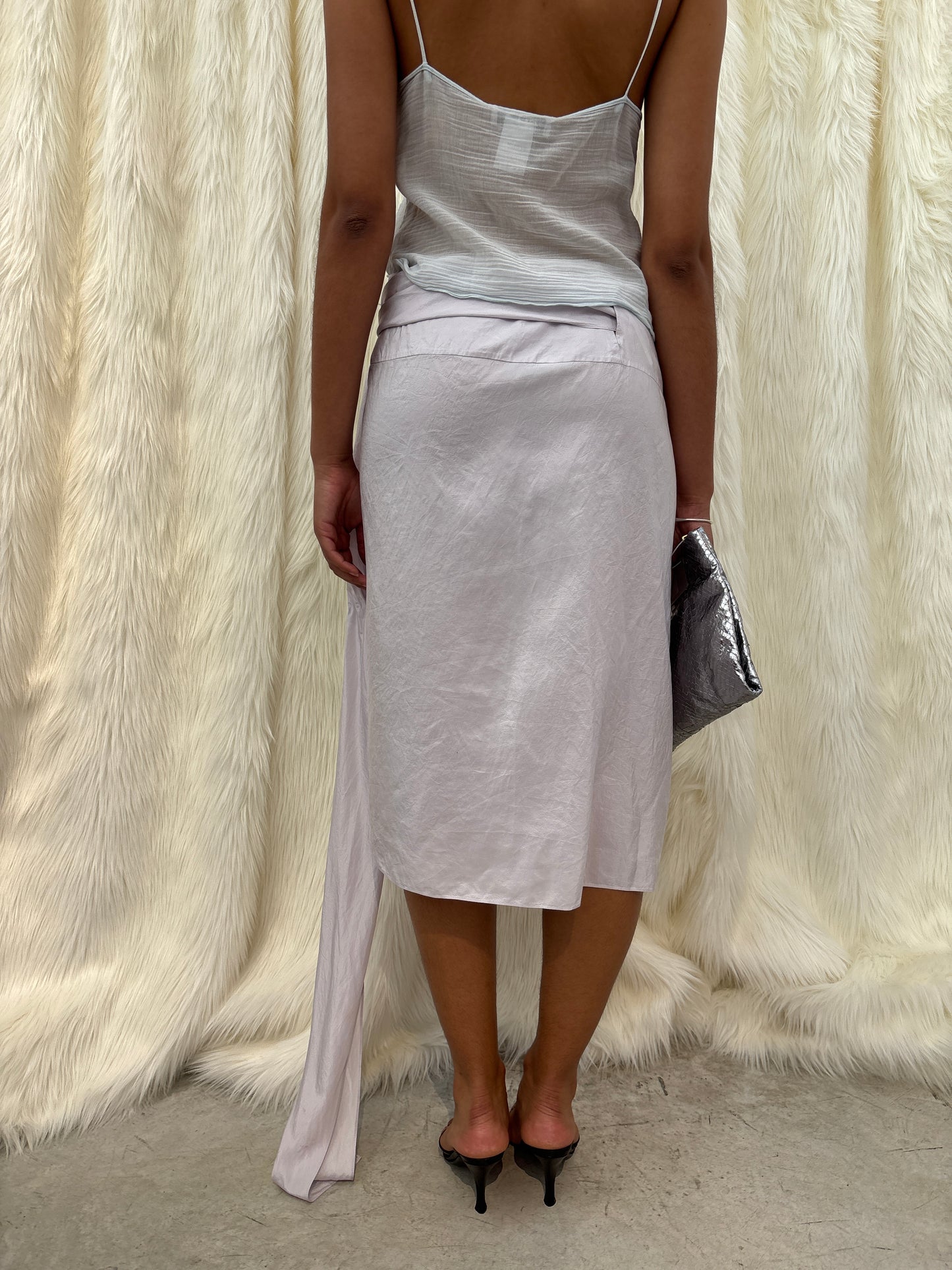 DONNA KARAN SILK WRAP SKIRT