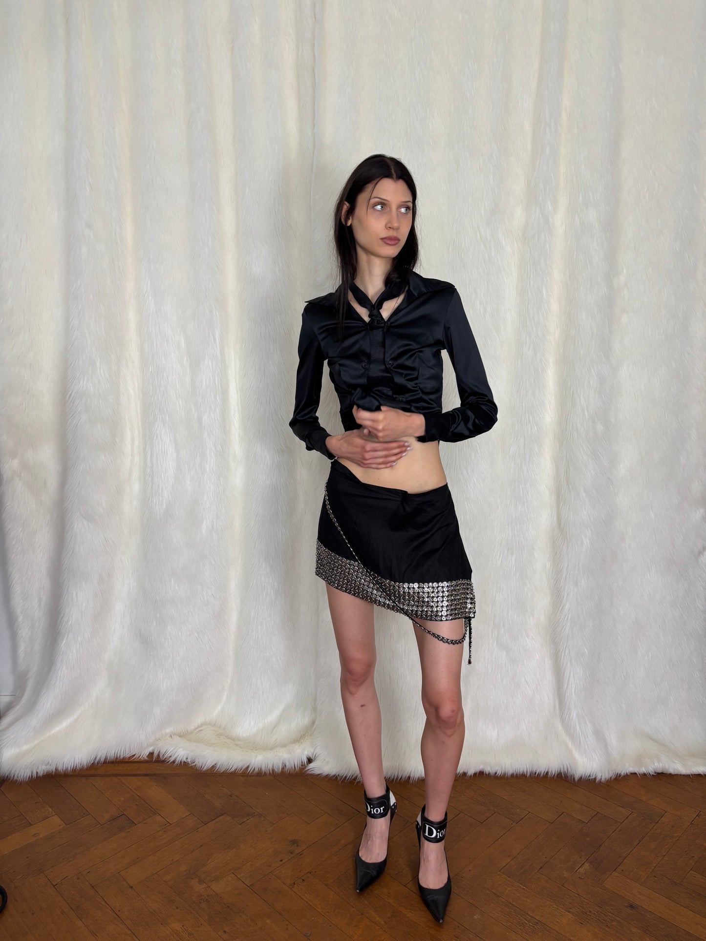 ANN DEMEULEMEESTER S/S2001 SNAP BUTTON SKIRT