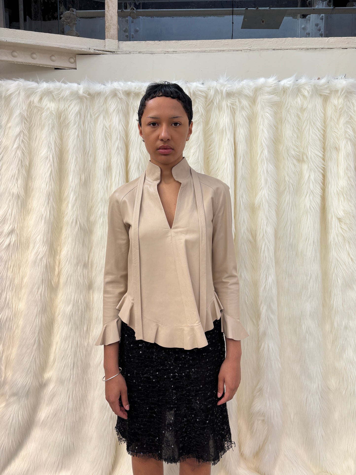 GUCCI TOM FORD S/S1999 LEATHER BLOUSE