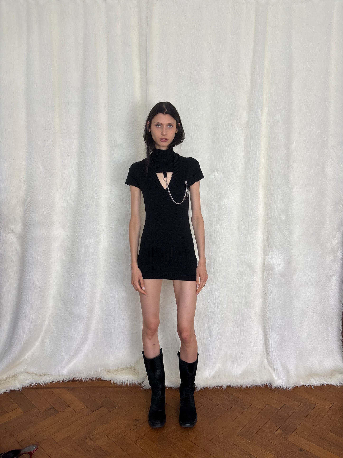 DIRK BIKKEMBERGS F/W2005 CHAINED MINI DRESS