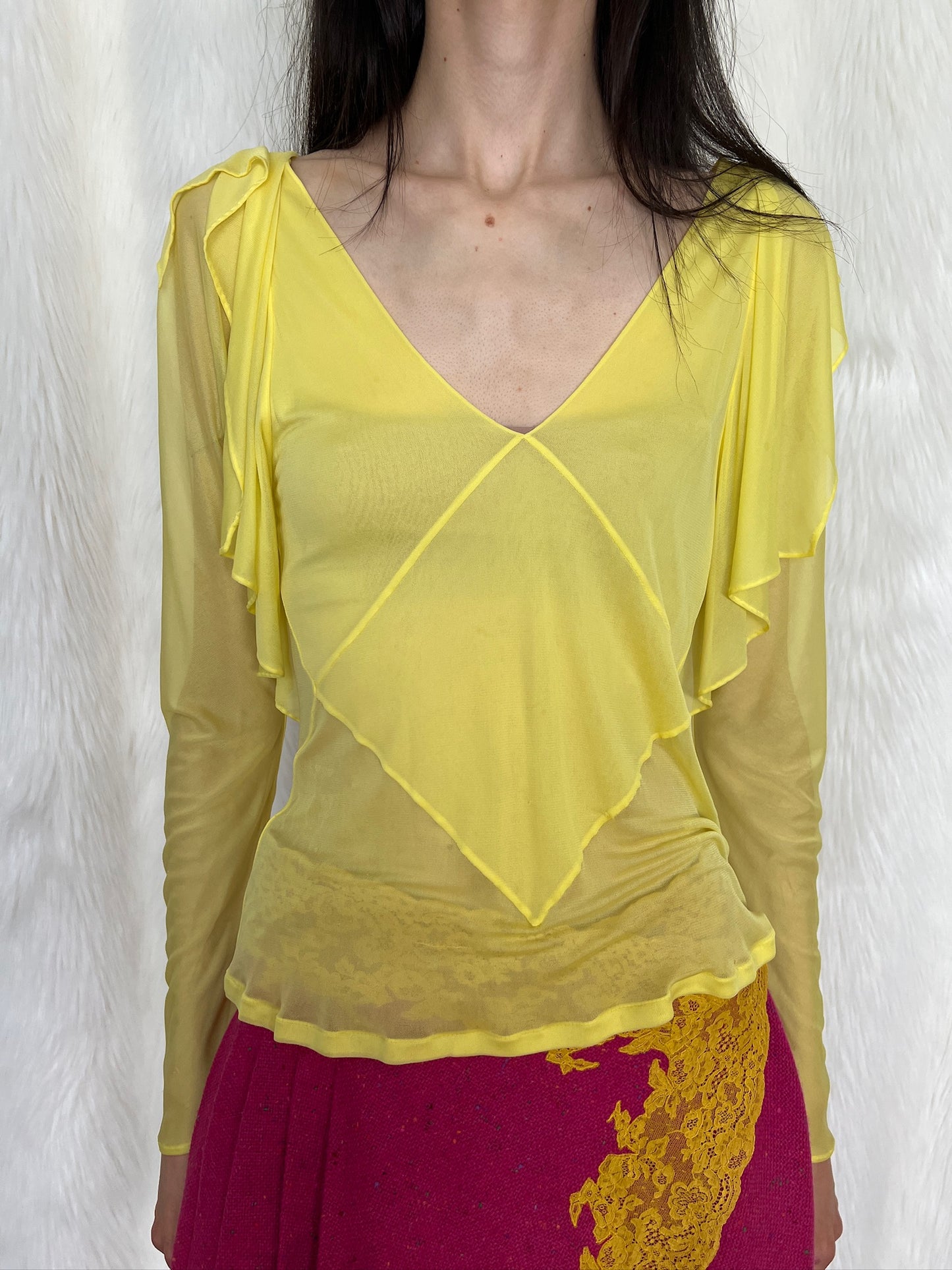 YVES SAINT LAURENT S/S2004 RUFFLE TOP
