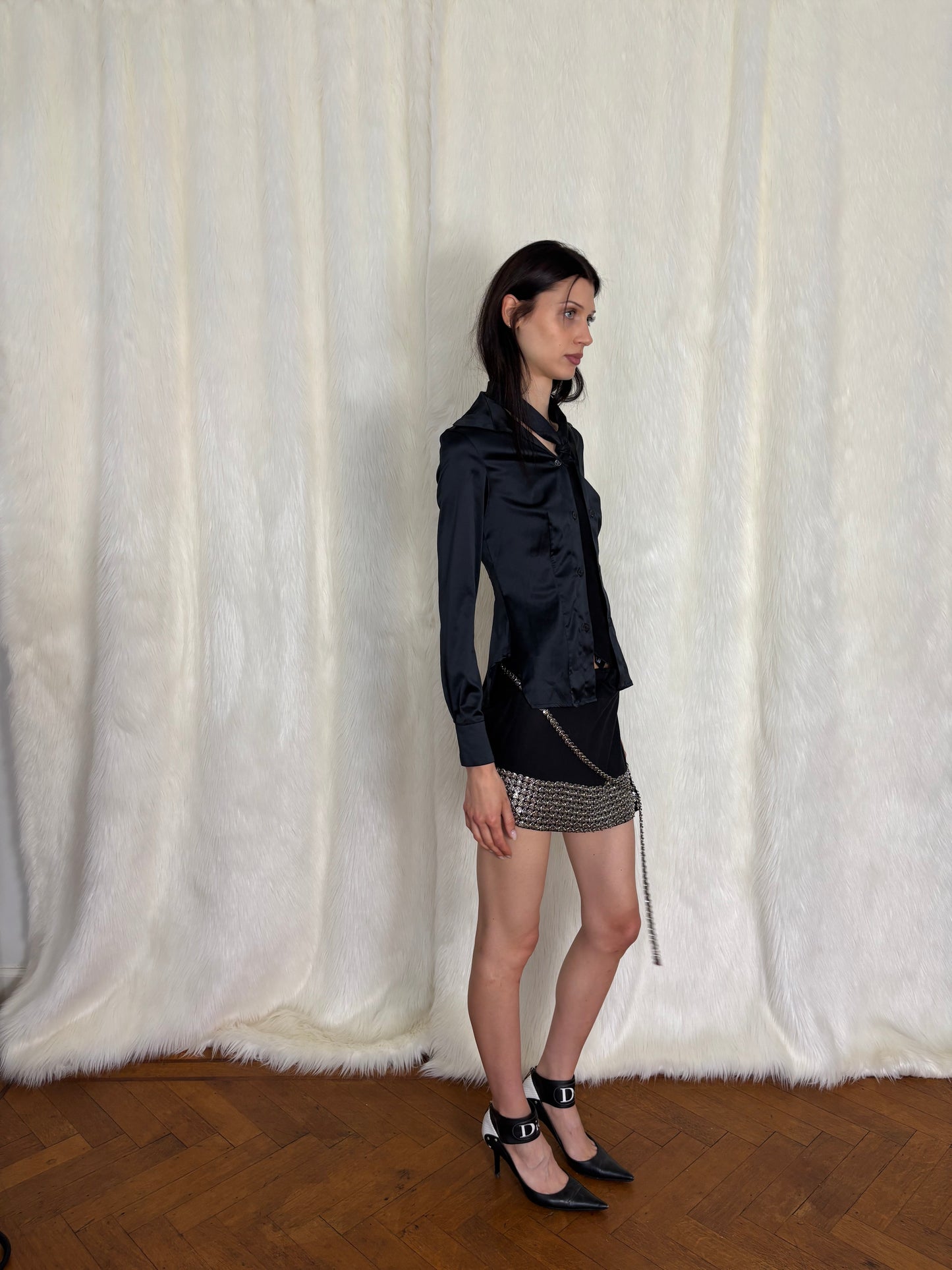 ANN DEMEULEMEESTER S/S2001 SNAP BUTTON SKIRT