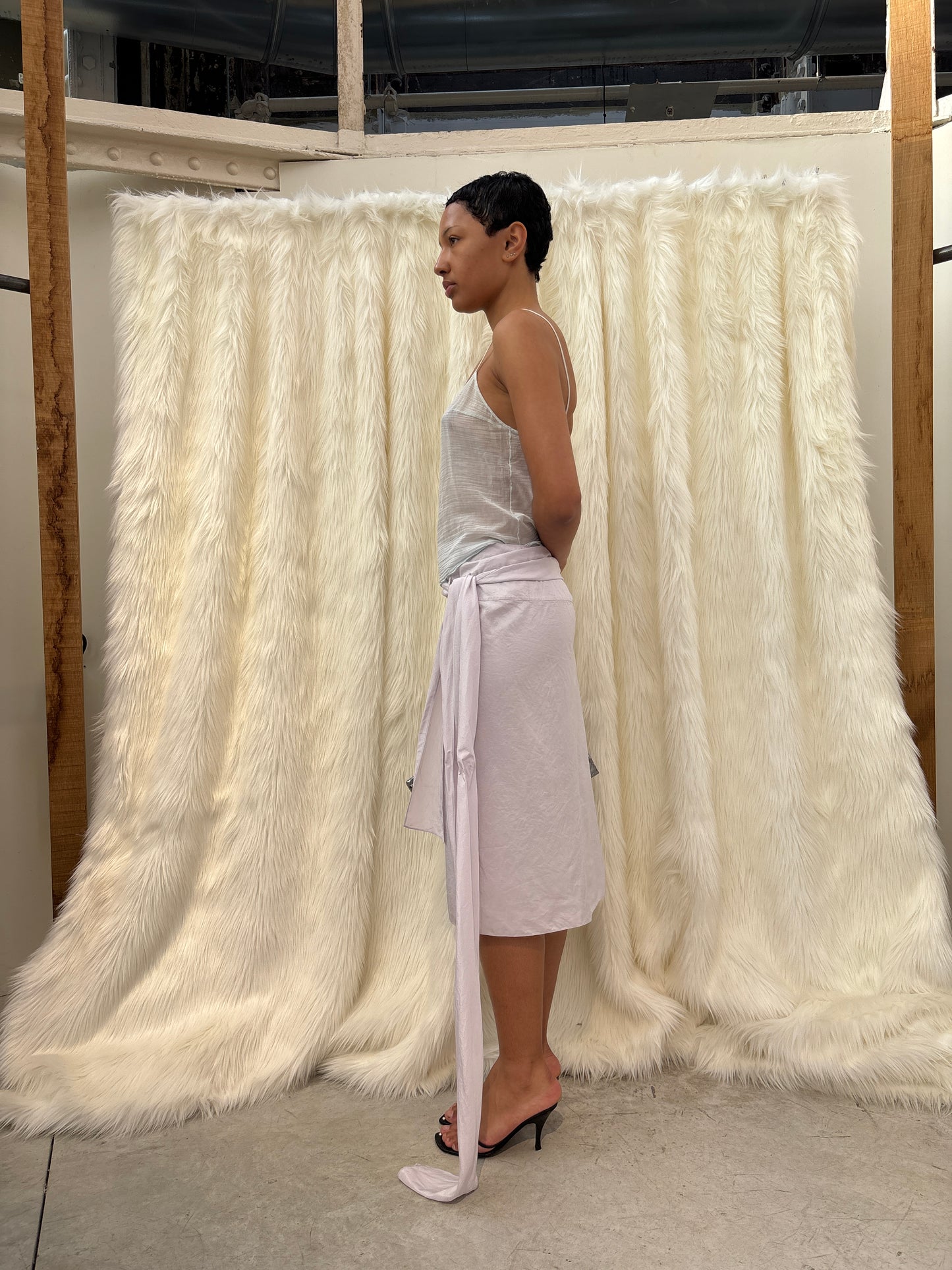 DONNA KARAN SILK WRAP SKIRT