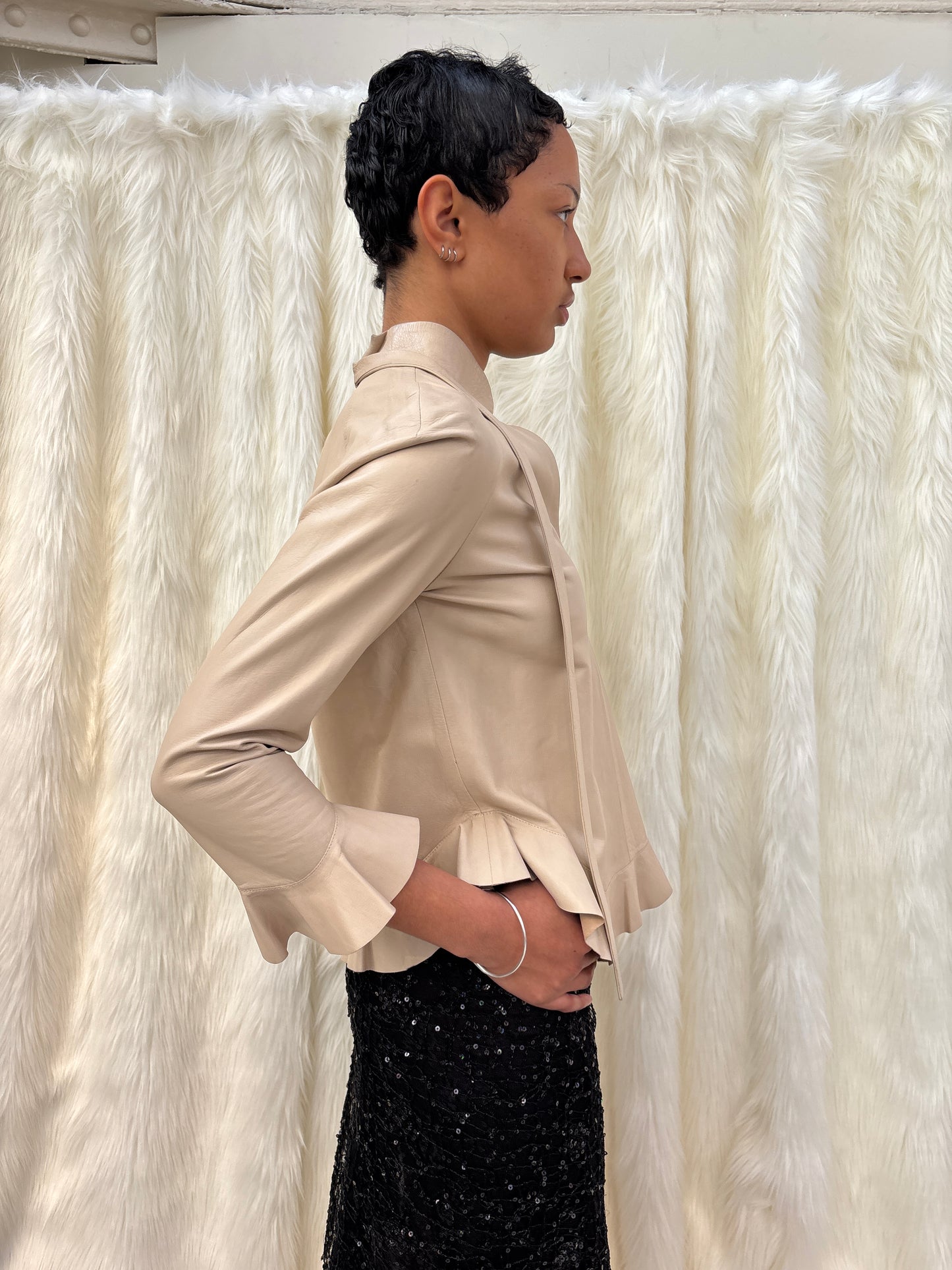 GUCCI TOM FORD S/S1999 LEATHER BLOUSE