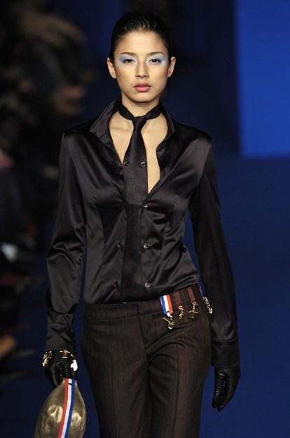 DIRK BIKKEMBERGS F/W2005 TIE BLOUSE