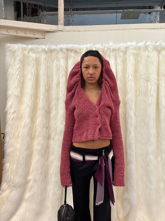 DRIES VAN NOTEN F/W2000 HOODED CARDIGAN