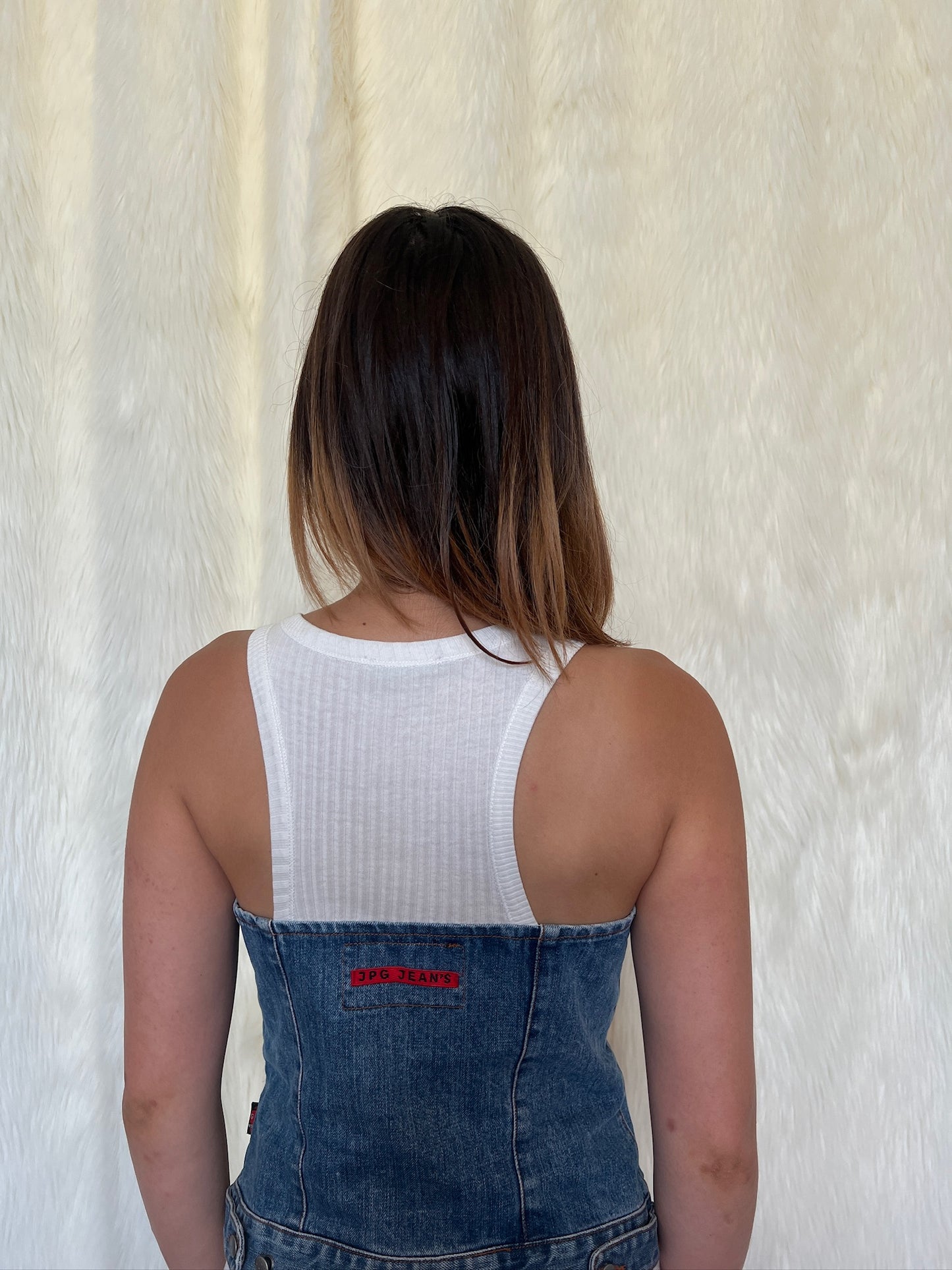 JEAN PAUL GAULTIER DENIM BUSTIER TANK TOP